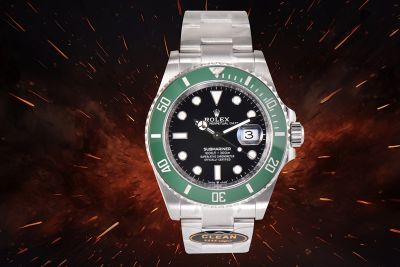 C Factory ROLEX Submariner Rose Gold Water Ghost  904L Steel Black and Green 40MM Watch